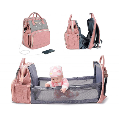 Large Capacity Fashion Luxury Diaper Bag Mommy Bag Backpack Custom Folding Diaper Bag Backpack With Usb Charging Port